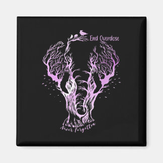 End Overdose Never Forget Line Art Sketch Ornate E Magnet