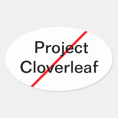 End Project Cloverleaf Oval Sticker