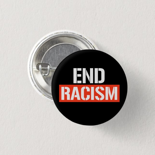 End Racism Classic Round Sticker Button (Front & Back)