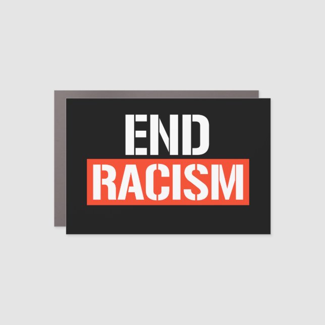 End Racism Classic Round Sticker Car Magnet (Front)