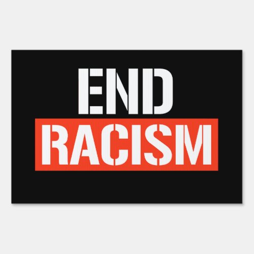 End Racism Classic Round Sticker Sign