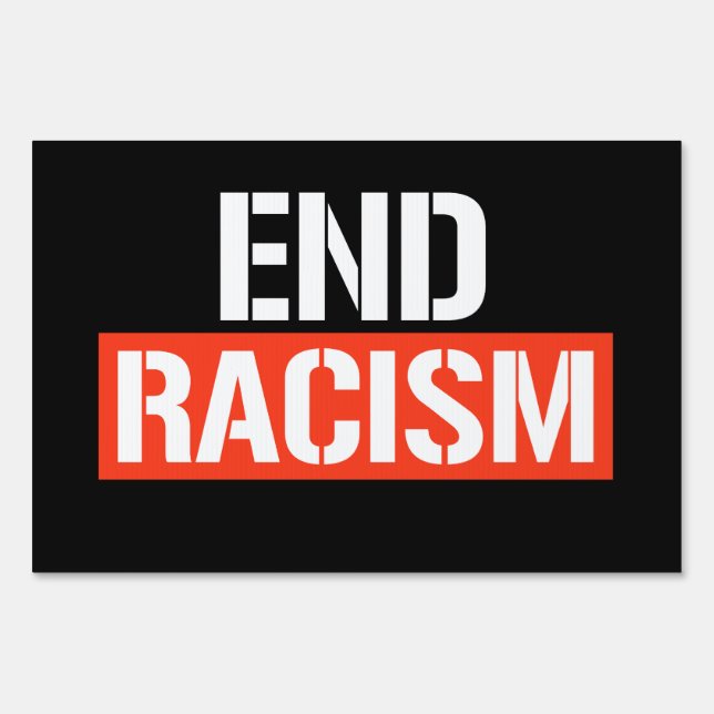 End Racism Classic Round Sticker Sign (Front)