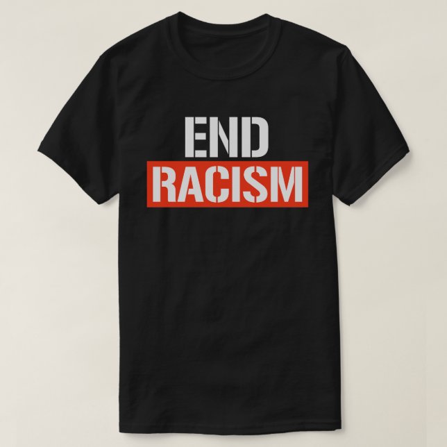 End Racism Classic Round Sticker T-Shirt (Design Front)
