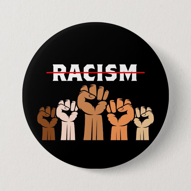 End Racism Multi Shade Fists Button (Front)
