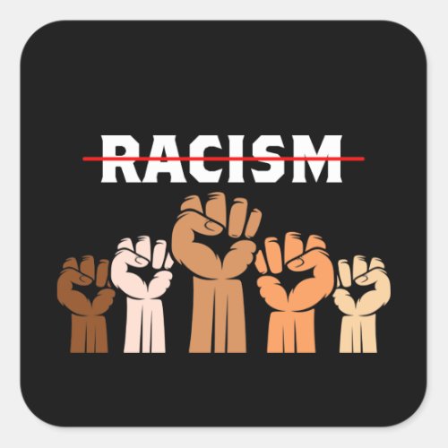 End Racism Multi Shade Fists Sticker