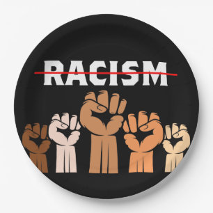 End Racism Paper Plate