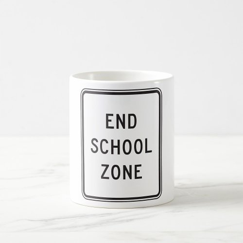 End School Zone Road Sign Coffee Mug