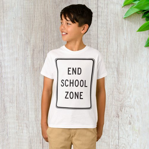 End School Zone Road Sign T_Shirt