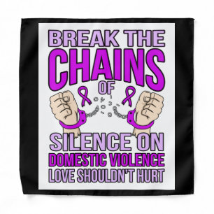 End Silence On Domestic Violence Support Awareness Bandana