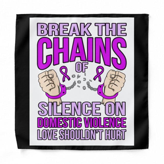 End Silence On Domestic Violence Support Awareness Bandana (Front)