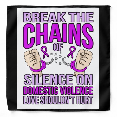 End Silence On Domestic Violence Support Awareness Bandana