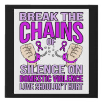 End Silence On Domestic Violence Support Awareness Faux Canvas Print