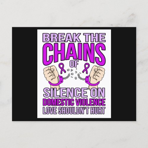 End Silence On Domestic Violence Support Awareness Invitation Postcard
