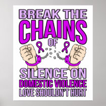 End Silence On Domestic Violence Support Awareness Poster