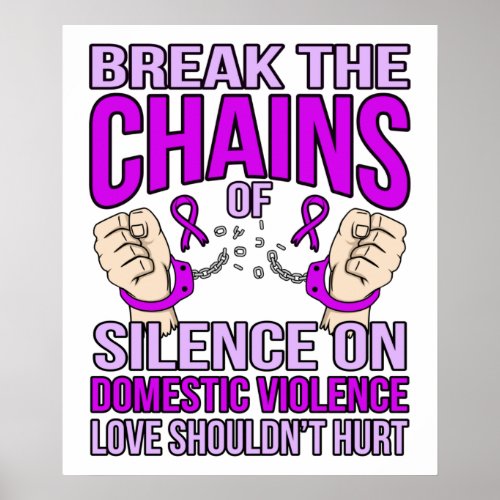 End Silence On Domestic Violence Support Awareness Poster