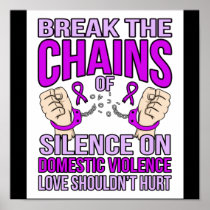 End Silence On Domestic Violence Support Awareness Poster