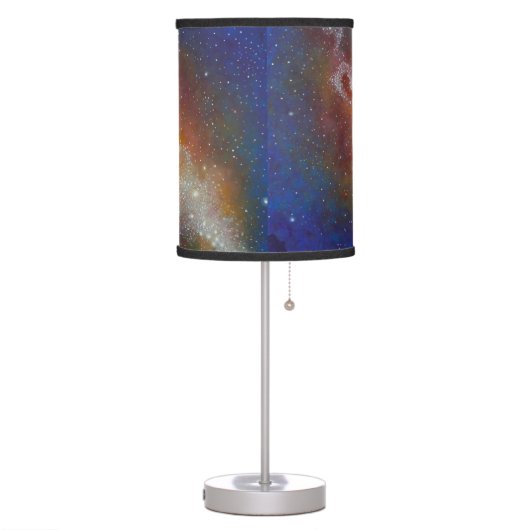 End Table Lamp, Galaxy, Space, red, Blue, Purple Lamp (Left)