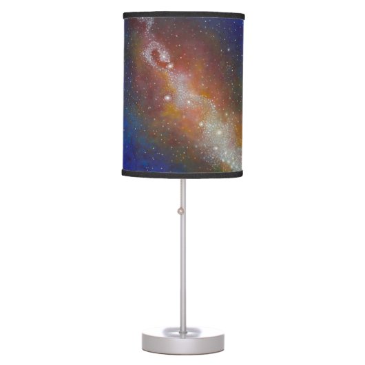 End Table Lamp, Galaxy, Space, red, Blue, Purple Table Lamp (Front)