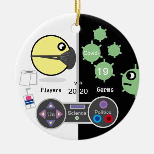 End the Covid Games  2020 Social Distance Emojis Ceramic Ornament