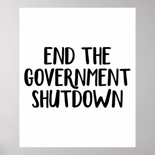 End the government shutdown poster