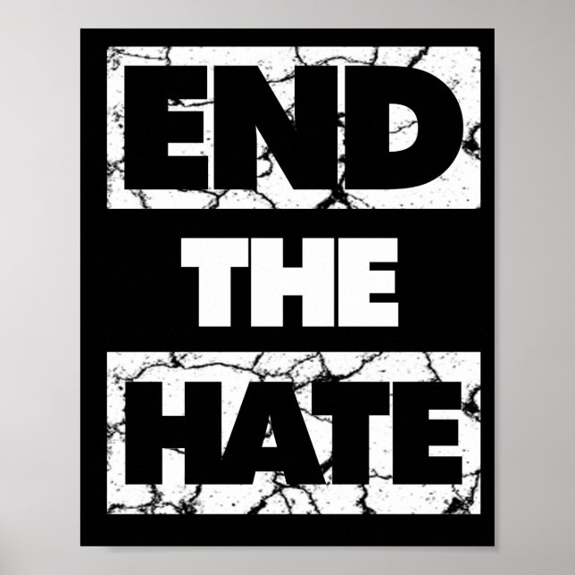End The Hate No Bullying Racism Bigotry Poster (Front)