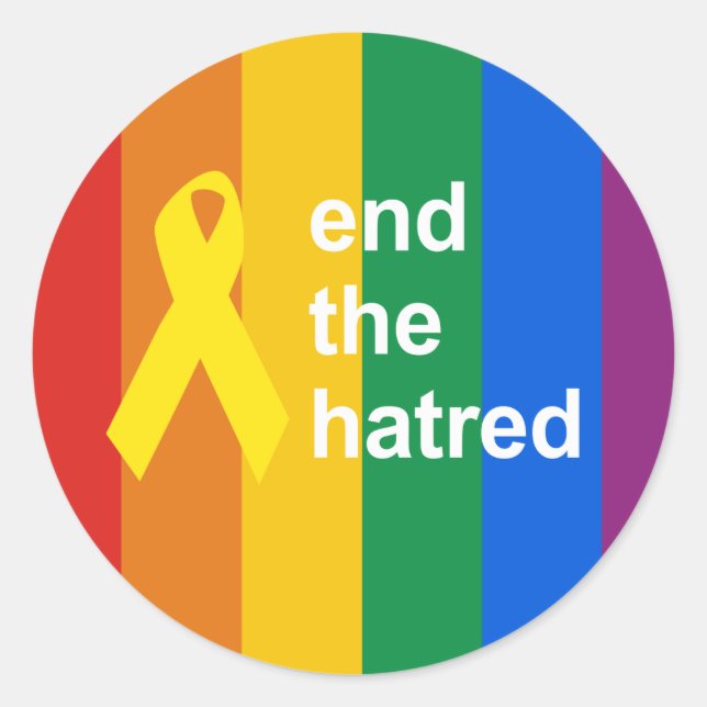 end the hatred classic round sticker (Front)