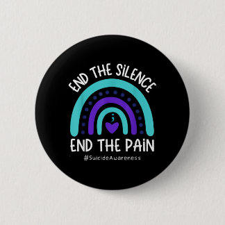 End The Silence End The Pain Rainbow Awareness Button