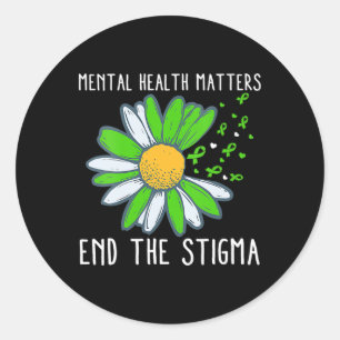 End The Stigma Mental Health Awareness  Classic Round Sticker