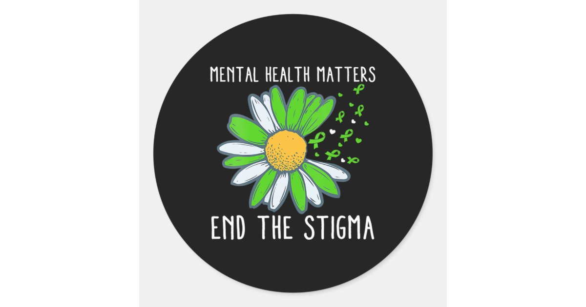 End The Stigma Mental Health Awareness Classic Round Sticker | Zazzle