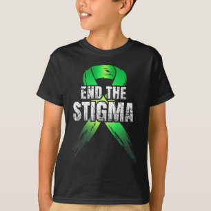 End The Stigma - Mental Health Awareness Green Rib T-Shirt