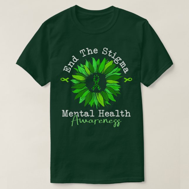 End The Stigma Mental Health Matters Mental Health T-Shirt (Design Front)