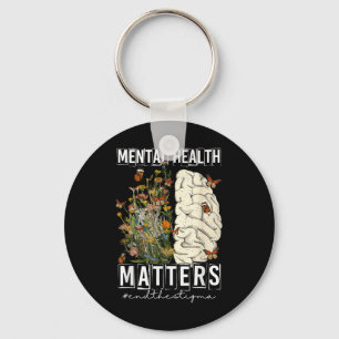 End The Stigma Mental Health S Awareness Brain Flo Keychain