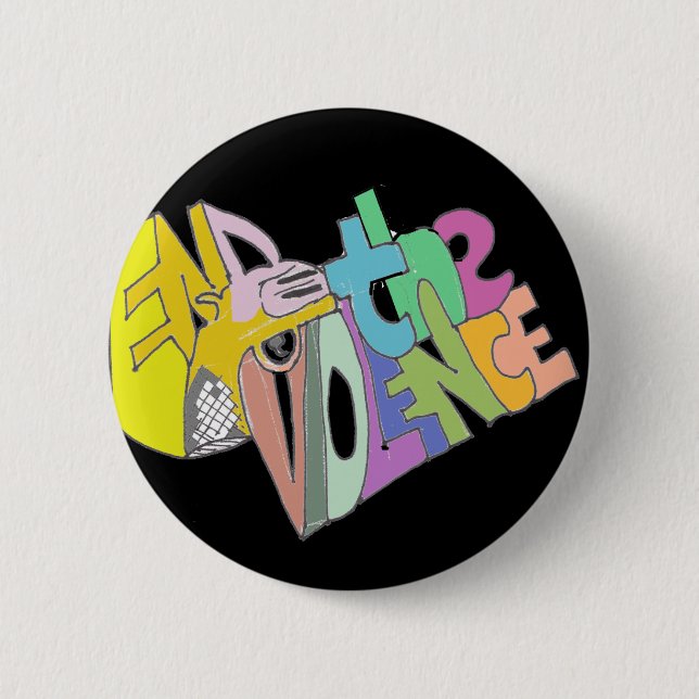 End the Violence Pinback Button (Front)