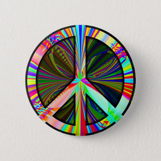 End The War Peace Sign Button (Front)
