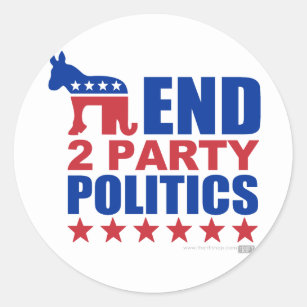 End Two Party Politics Classic Round Sticker