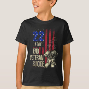 End Veteran Suicide Awareness 22 A Day Patriotic U T-Shirt