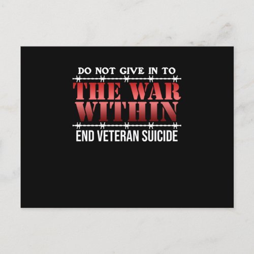 End Veteran Suicide Happy Veterans Day Support Announcement Postcard
