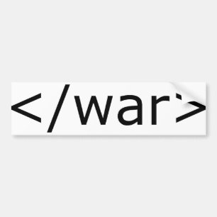End War html - Black & White Bumper Sticker