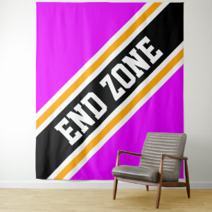 END ZONE Bright Pink Black Racing Stripes Backdrop