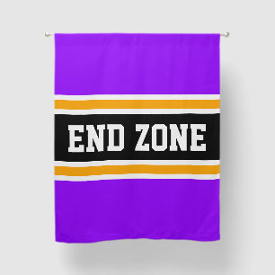 END ZONE Bright Purple Orange Black Racing Stripes Blackout Curtains