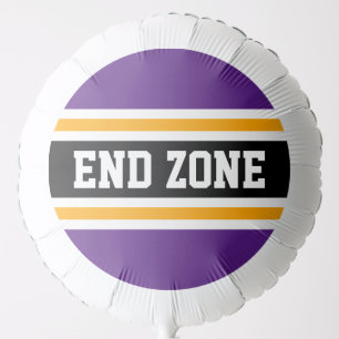 END ZONE Cool Purple Orange Black Racing Stripes Balloon