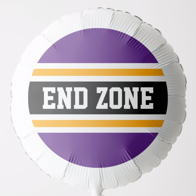END ZONE Cool Purple Orange Black Racing Stripes Balloon (Front)