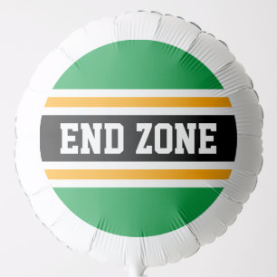 END ZONE Fun Sporty Green Orange Black Stripes Balloon