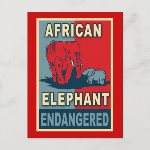 Endangered African Elephant Pop Art Tshirts Postcard