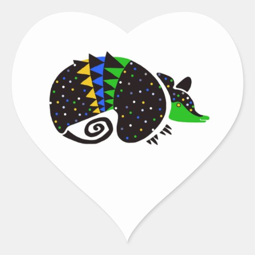Endangered animaI love ARMADILLOS  _ heart sticker