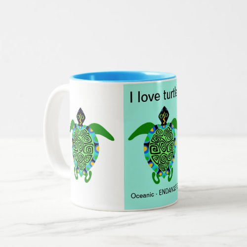 Endangered animaI love sea Turtles _Animal lover _ Two_Tone Coffee Mug