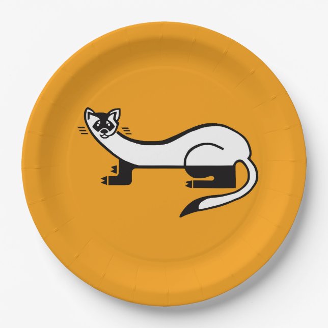  Endangered animal - Black-footed FERRET - Party Paper Plates (Front)