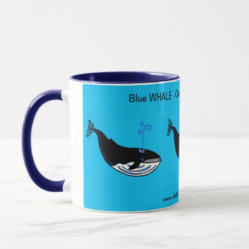 Endangered animal _ Blue WHALE_ Wildlife _  blue Mug
