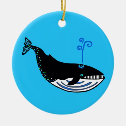 Endangered animal _ Blue WHALE _Wildlife _ Ocean  Ceramic Ornament