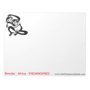 Endangered animal - BONOBO - Chimpanzee -notepad Notepad